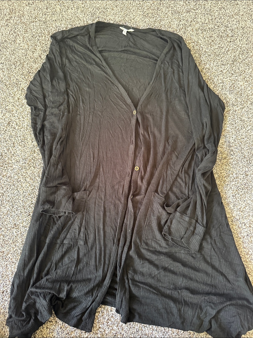 Maurices Black Lightweight Button-Front Cardigan